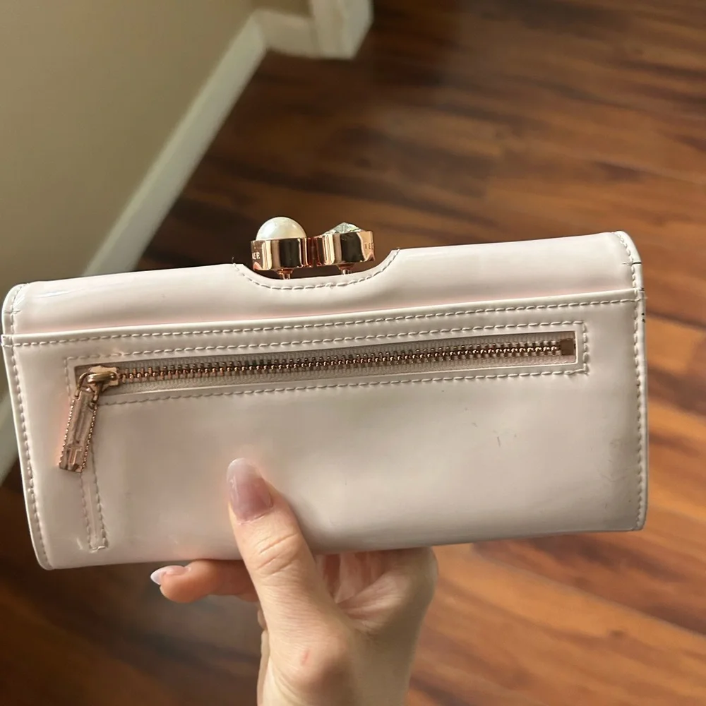 Ted Baker Light Pink Wallet Clutch with Gold Accent - Picture 4 of 11